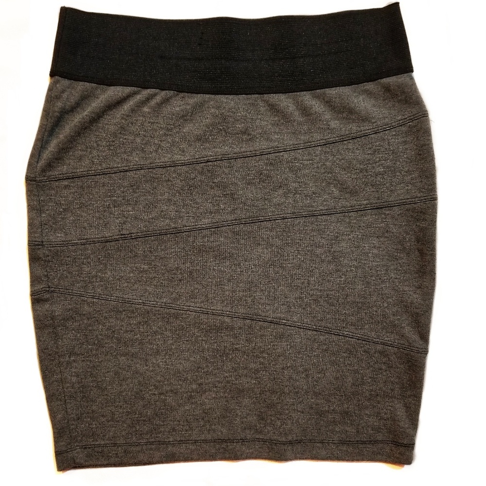 CHARLOTTE RUSSE Mini Skirt Charcoal Bodycon NWOT
